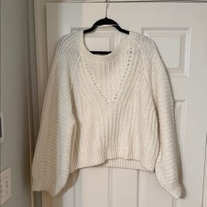 Cozy White Knit Sweater